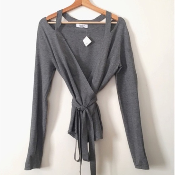 Bailey 44 Tops - Bailey 44 Heather Grey Shoulder Cutout Sweater L NWOT